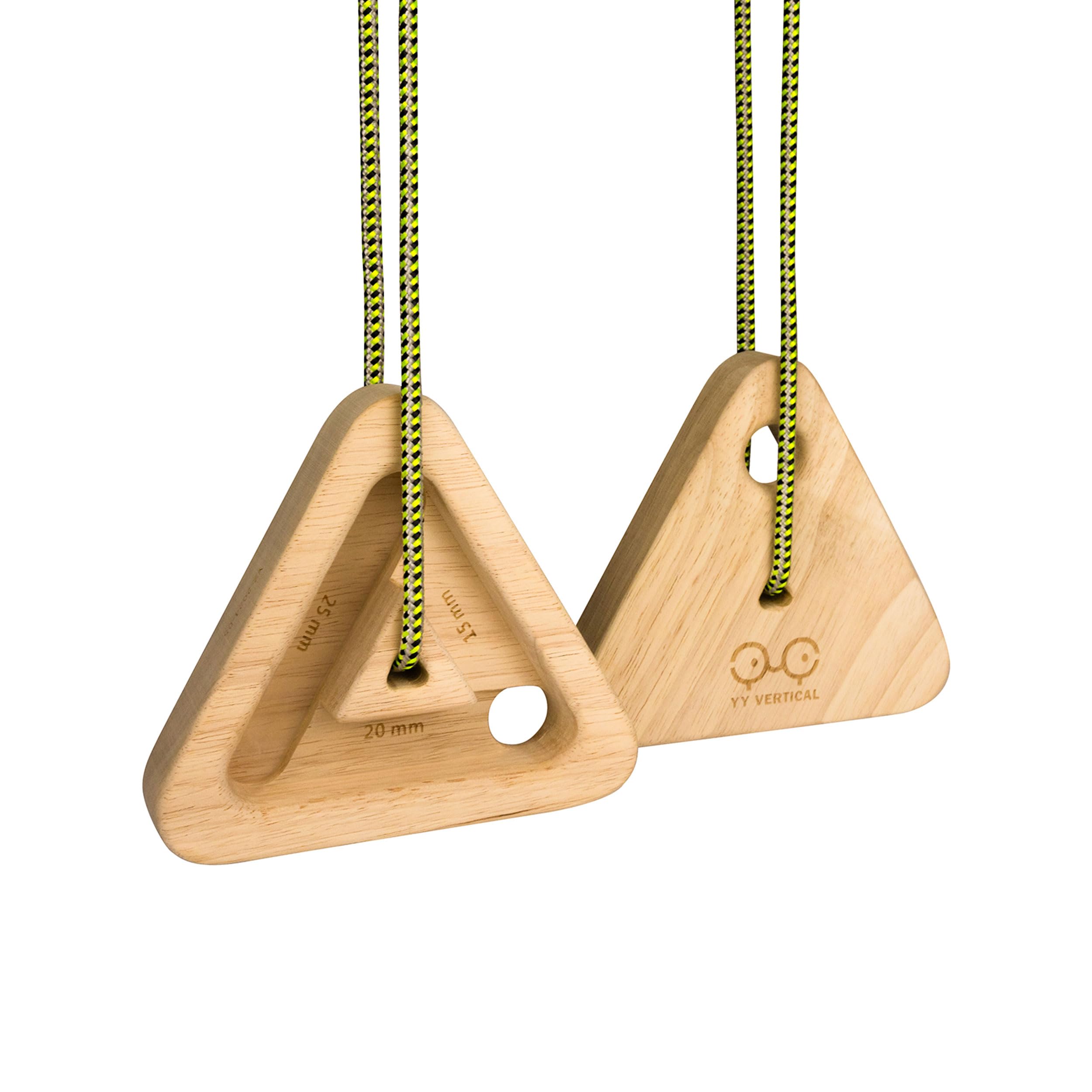 YY Vertical - The Original Triangle Climbing Hang Holds in Wood for Rock Climbing, Ideal for Home Training, adapts to Pull up ba