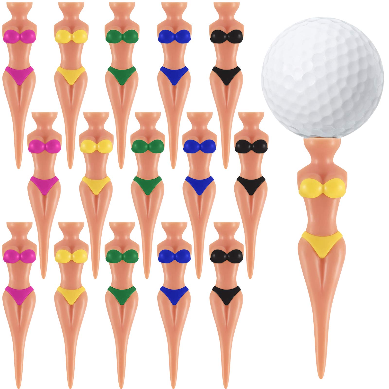 15 Pieces Funny Golf Tees Lady Girl Golf Tees, 76 Mm/ 3 Inch Plastic Pin Up Golf Tees, Home Women Golf Tees For Golf Training Ac