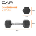 Cap Barbell 10 Lb Coated Hex Dumbbell Weight, New Edition