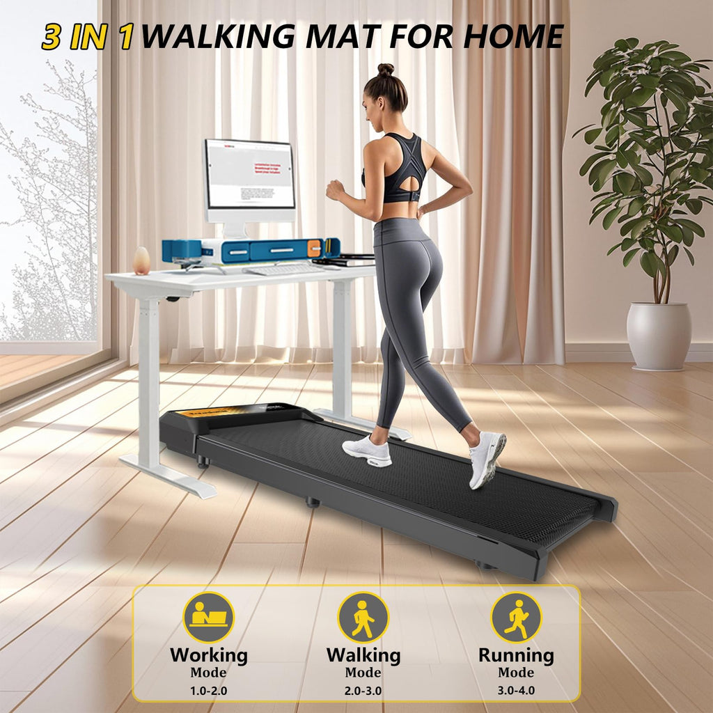 Compact Walking Treadmill - 2.5Hp Under Desk Treadmill For Office & Home, 265Lbs Capacity Treadmills For Home, App & Remote Cont