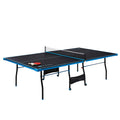 MD Sports Table Tennis Set, Regulation Ping Pong Table with Net, Paddles and Balls (8 Pieces) - Black & Light Blue