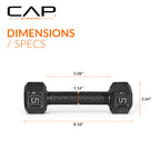 Cap Barbell Cast Iron Hex Dumbbell Weights (Pair), Black, 5 Lb