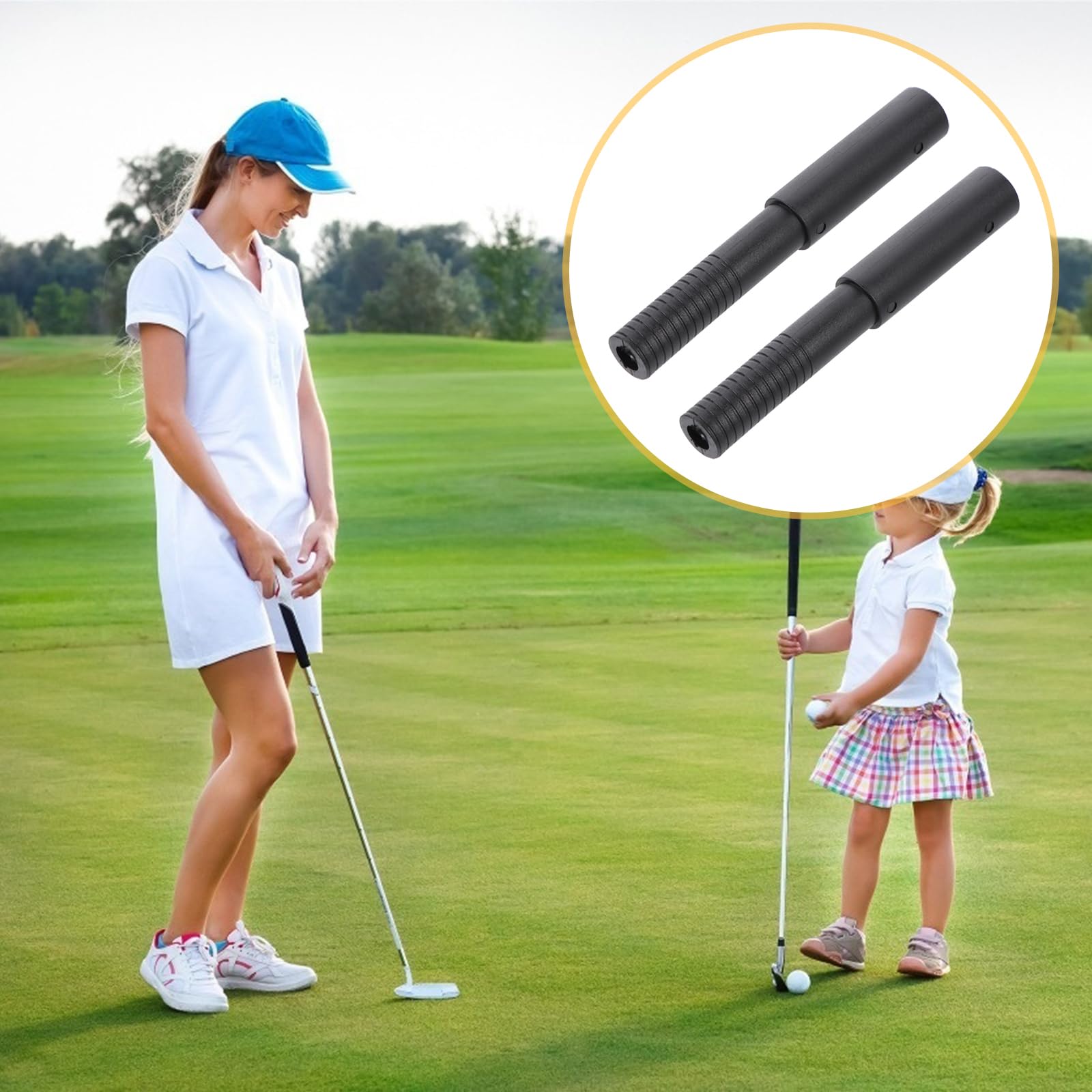 Veemoon 2Pcs Universal Golf Club Stick Shaft Extender: Golf Club Extension Rod Club Shaft For Steel Or Iron Wood Putter