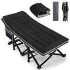 Fragess Portable Camping Cot, Sleeping Cots For Adults, 28 Extra Wide Heavy Duty Folding Cot Max Load 600Lbs With Thick Mattress