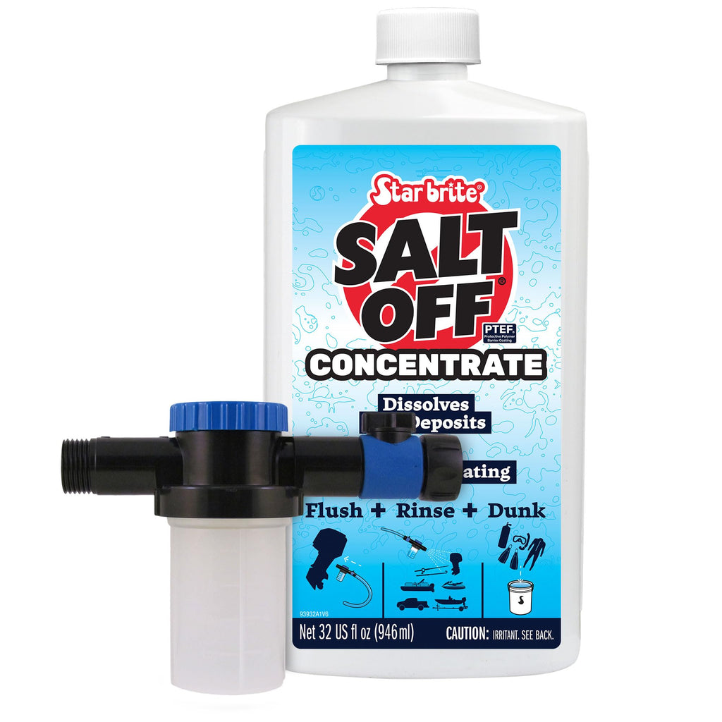 Star Brite Salt Off Concentrate Kit - Ultimate Boat Salt Remover & Marine Engine Flush - 32 Oz. With Applicator - Perfect For Ou