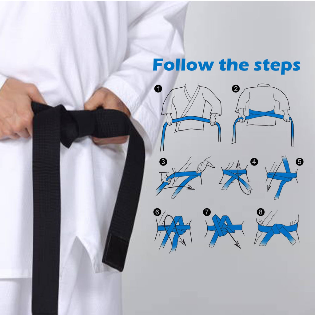 Hithop 8.6Ft Long Soft Black Belt For Martial Arts Karate Taekwondo Judo