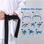 Hithop 8.6Ft Long Soft Black Belt For Martial Arts Karate Taekwondo Judo