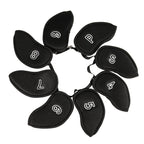 8Pc Meshy Golf Iron Covers Set - Superior Club Protection - Numbered For Easy Identification - Black