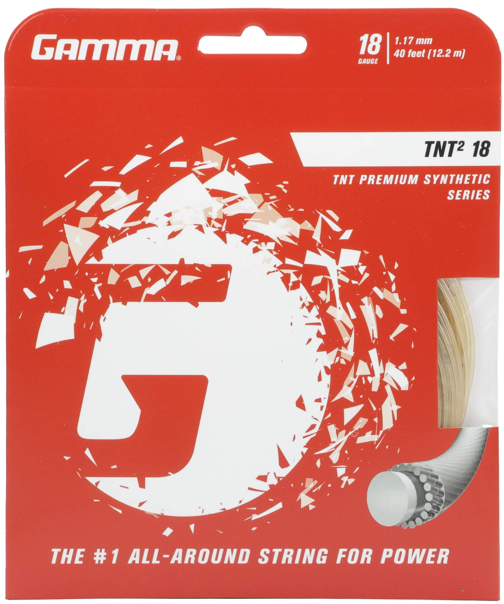 Gamma Tnt2 18G Tennis String, White