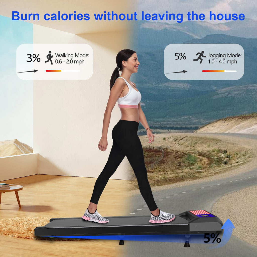 Upreign Walking Mat,Under Desk Treadmill 2.5Hp For Home And Office, 265Lbs Weight Capacity,Treadmill With App &Remote Control, L