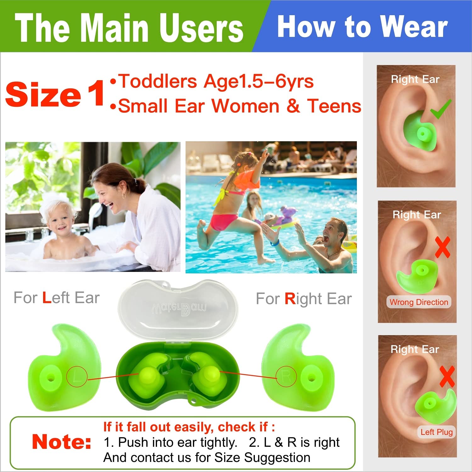 Waterdam Swimming Ear Plugs Great Waterproof Ultra Comfy Earplugs Prevent Swimmer'S Ear