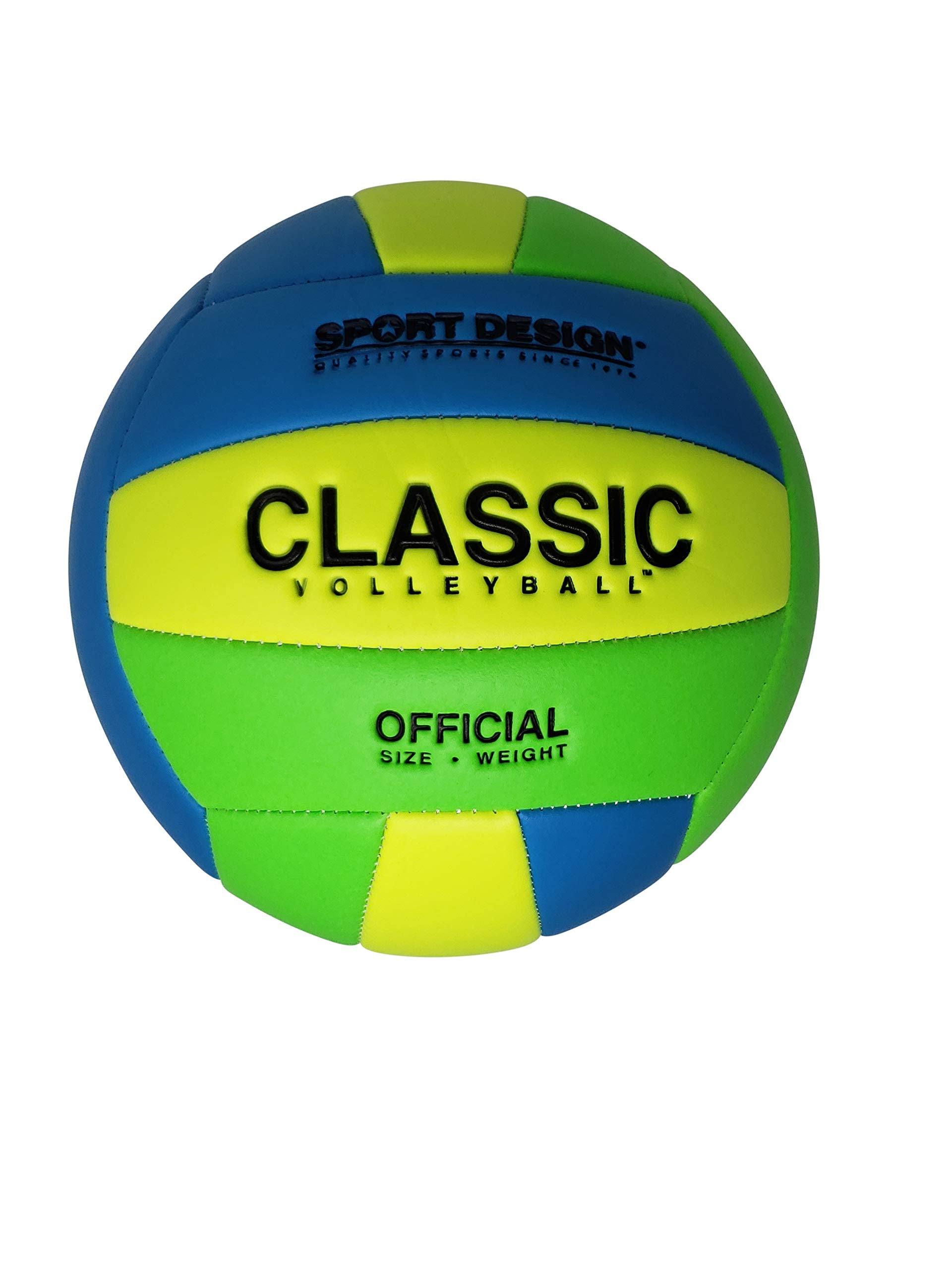Faittd Beach Toys By Green Room Sport Design Classic Volleyball (Deflated), Assorted Neon Colorsf