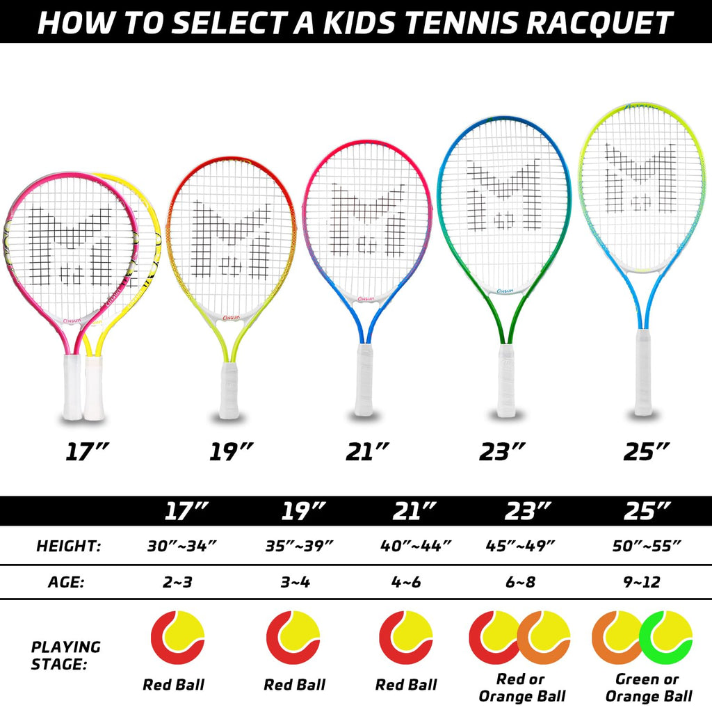 Insum 17'' Junior Toddler Tennis Rackets For Little Kids Tennis Racquet For 2-4 Years (17Inch-Pink)