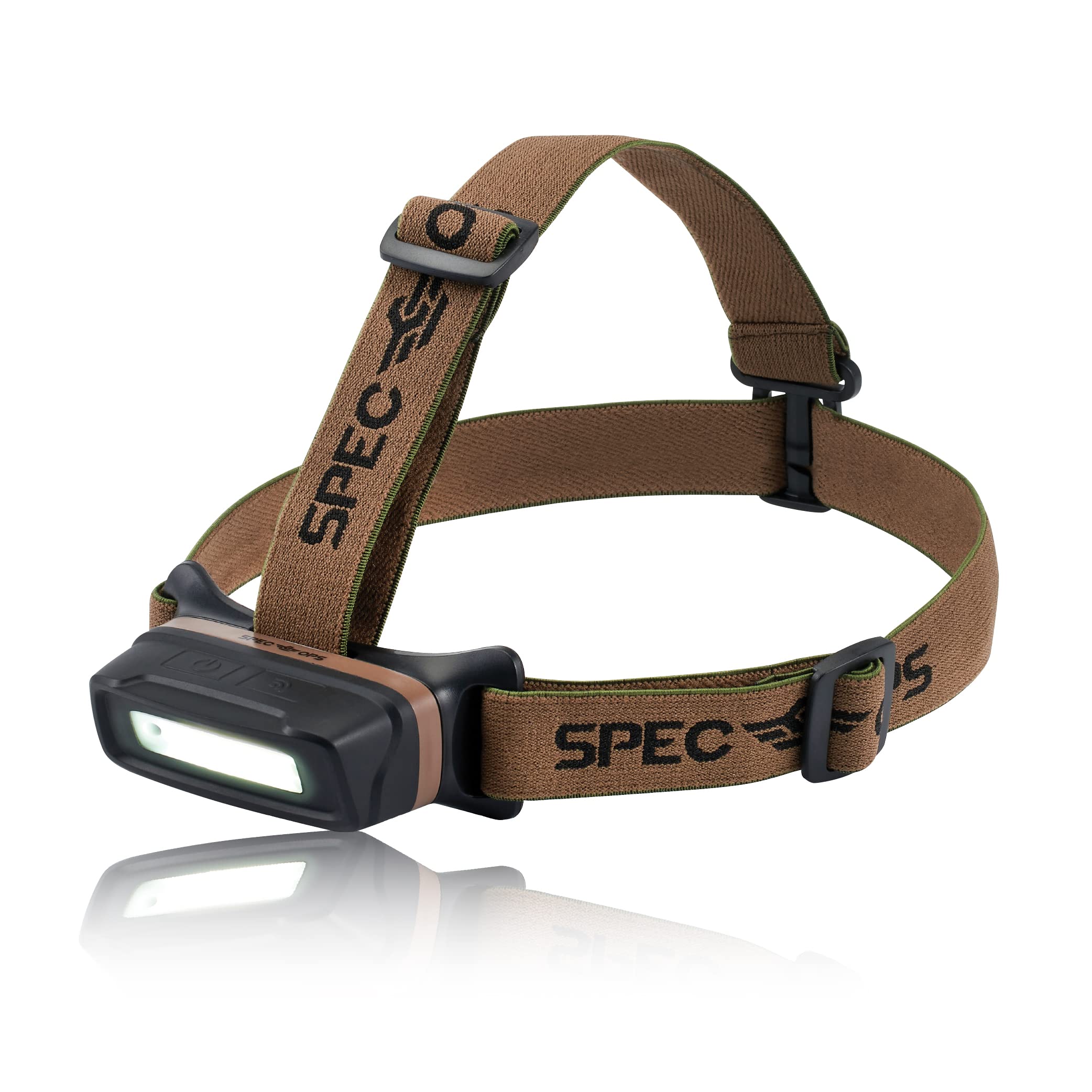 Spec Ops Tools Rechargeable LED Headlamp for Construction & Jobsite Use, Waterproof and Adjustable Headband with 2 Light Modes, 