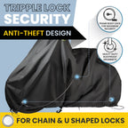 Waterproof Bicycle Cover For Outdoor Storage - Fits 1 Or 2 Mountain, Road, Electric Bikes - Anti Theft Lock Holes For Frame Body