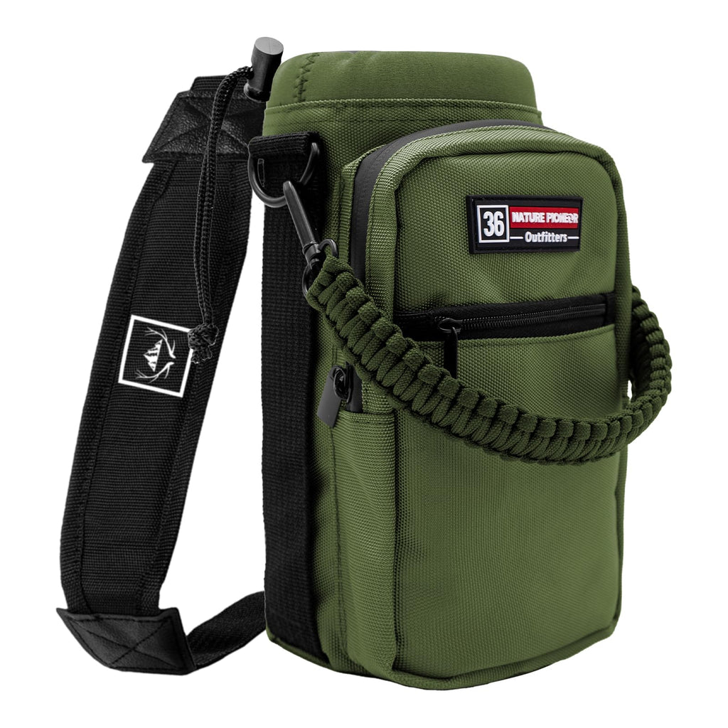 Nature Pioneor Water Bottle Carrier With Adjustable Strap - Insulated Sleeve Pouch Water Bottle Holder Bag With Paracord Handle