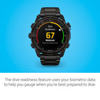 Garmin Descent Mk3I, Dive Computer And Multisport Gps Smartwatch, Air Integration, Black Titanium