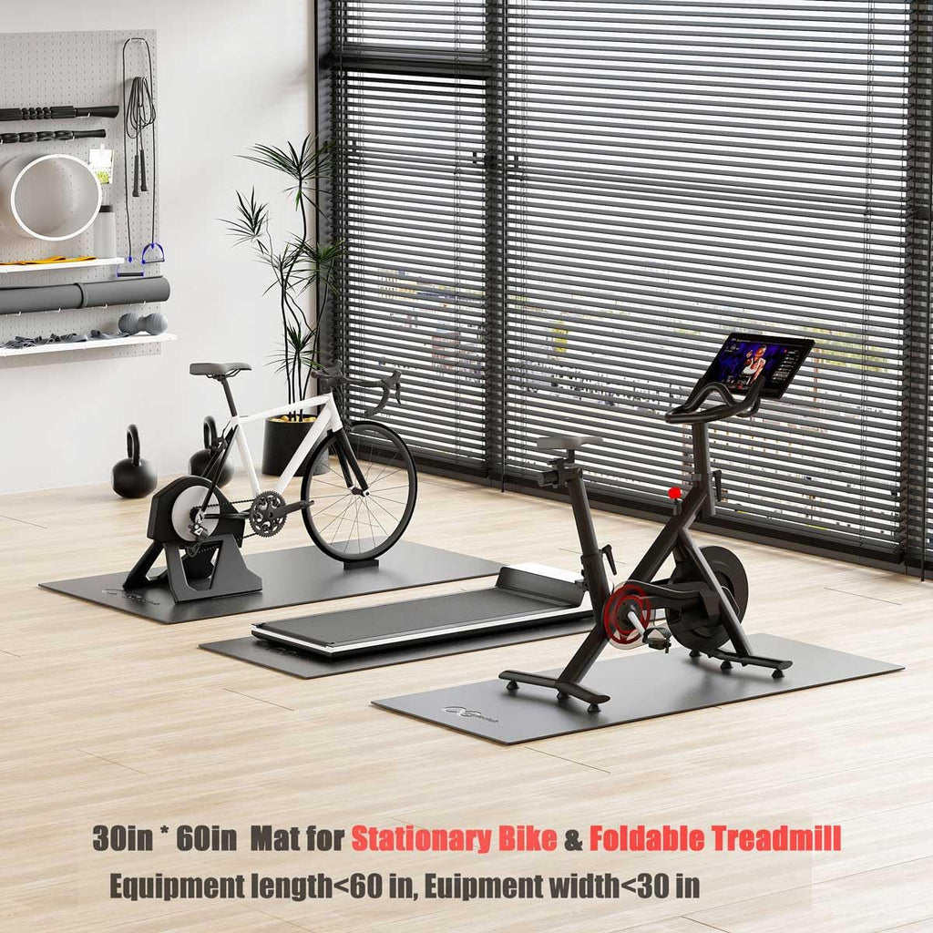 Cycleclub Bike Mat Compatible With Peloton Bike Treadmill Elliptical, 6Mm Thick, Under Exercise Bike Trainer Mat Pad For Station