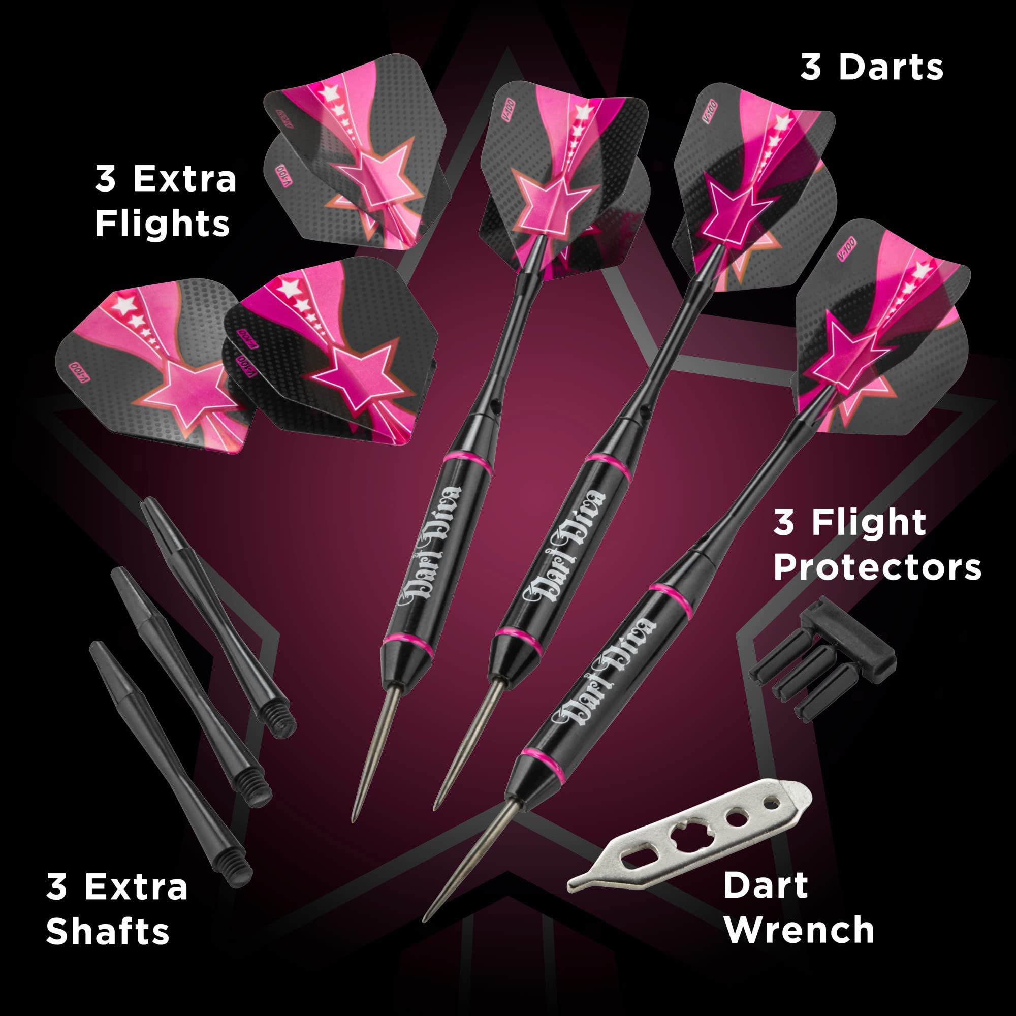 Viper Vanity Steel Tip Darts With Storage/Travel Case: Dart Diva, 22 Grams