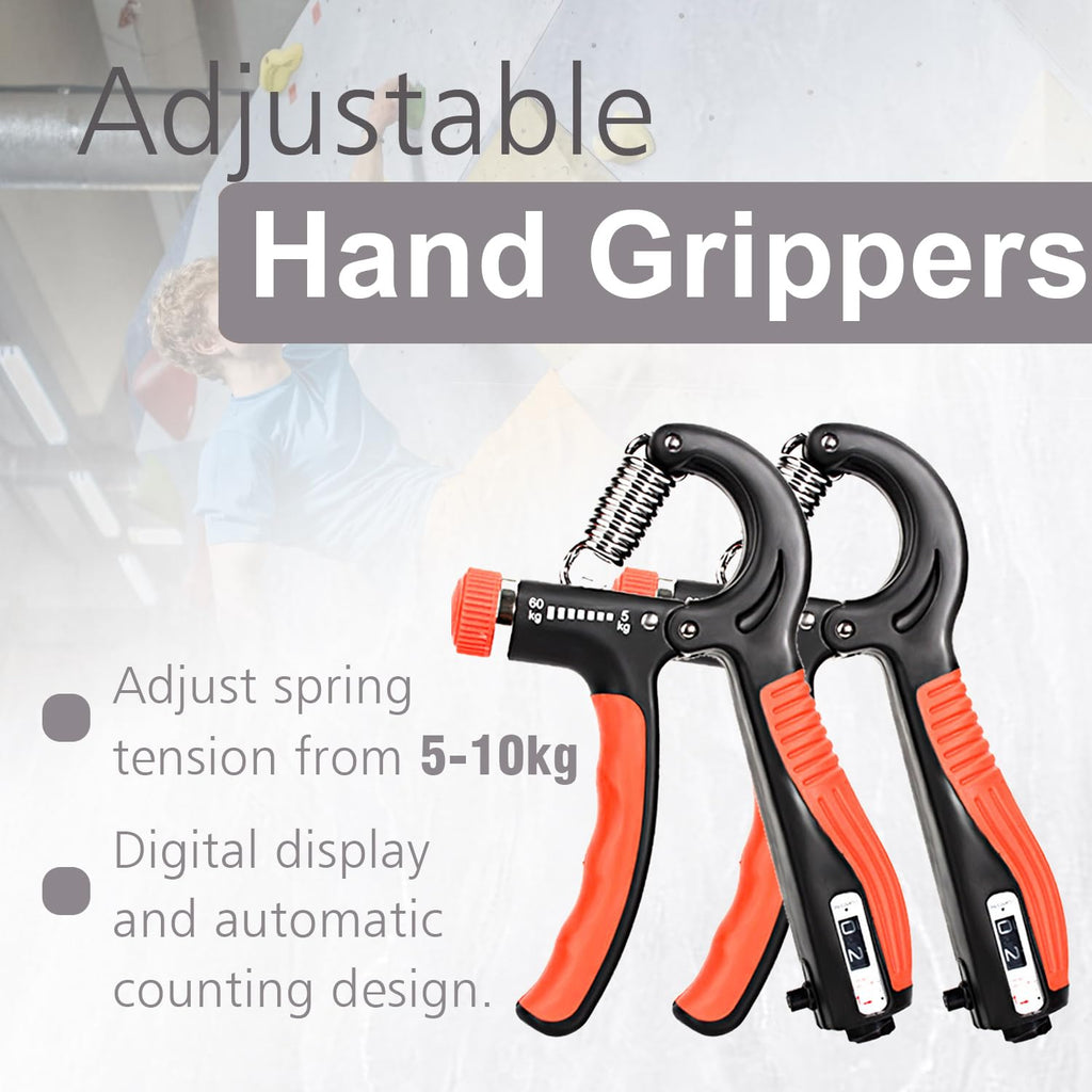 Hand Grip Strengthener 10 Pack, Grip Strength Trainer,Hand Gripper, Finger Stretcher Resistance Extensor Bands, Finger Exerciser