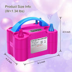 Growsun Electric Air Balloon Pump 110V 600W Balloon Blower Inflator For Garland Arch Party Decoration,Rose Red