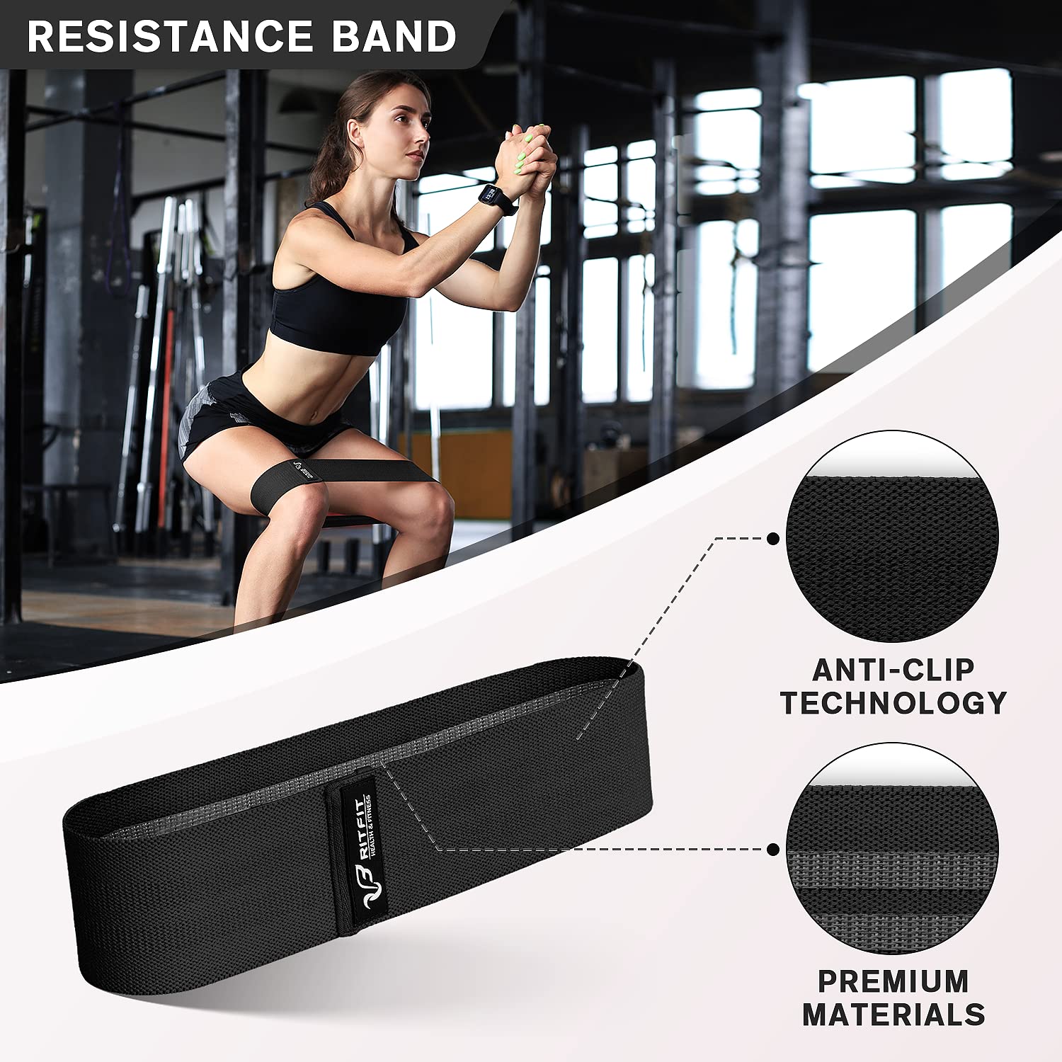 Ritfit Upgraded 7 Pack Barbell Squat Pad Set With Resistance Band,2 Safety Straps,2 Gym Ankle Straps And Carry Bag,Workout For L