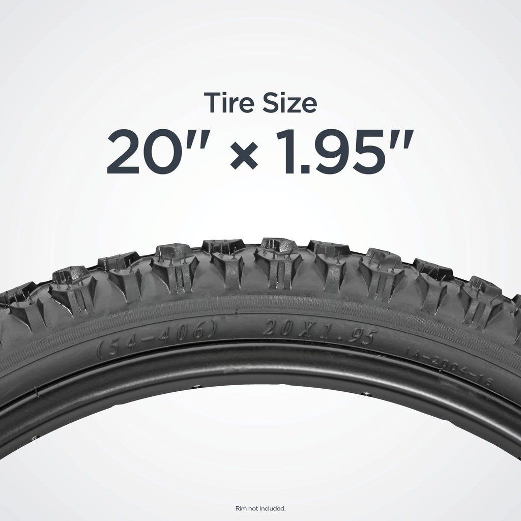 Schwinn Replacement Bike Tire, Mountain Bike, High Traction Tread, 20 X 1.95-Inch , Black