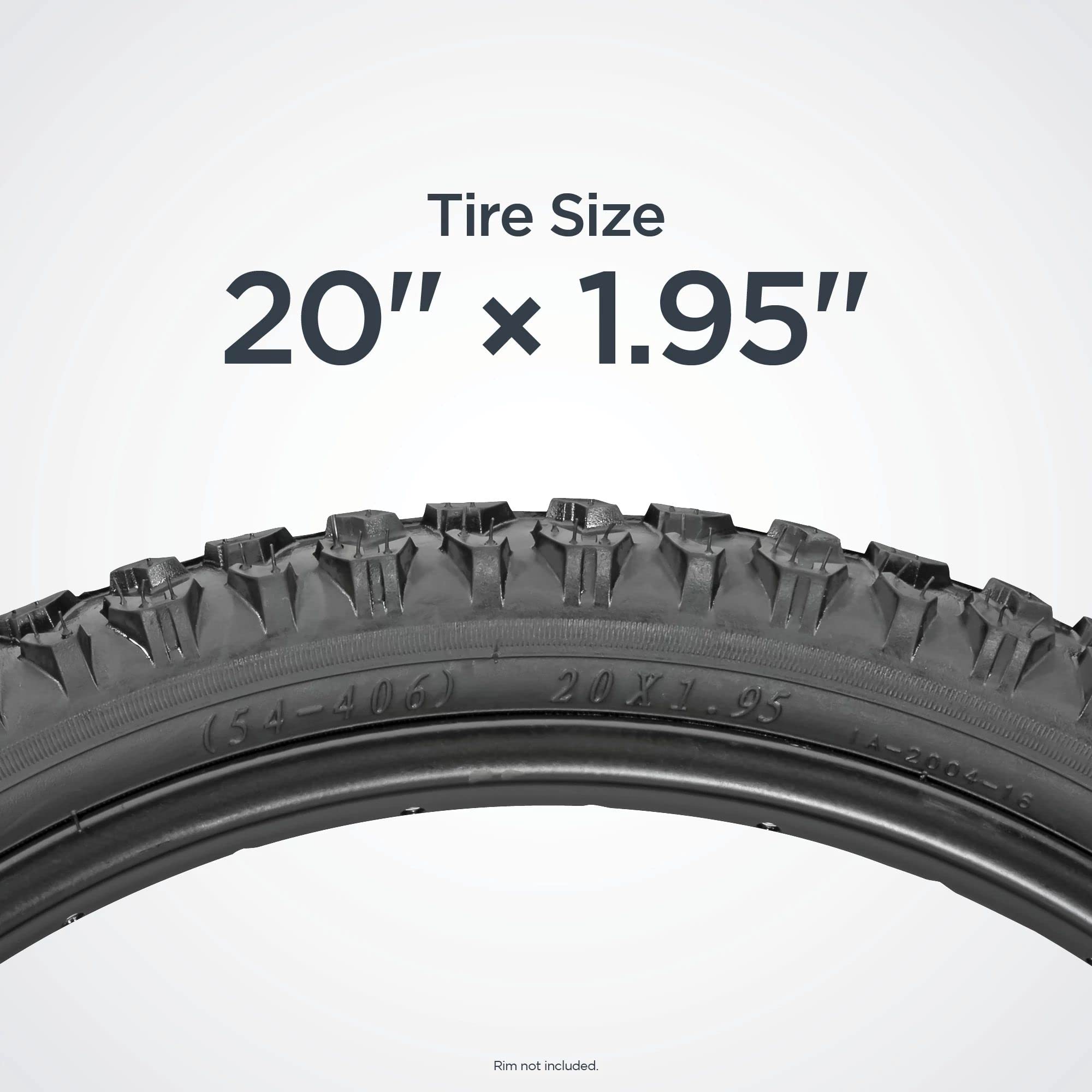 Schwinn Replacement Bike Tire, Mountain Bike, High Traction Tread, 20 X 1.95-Inch , Black