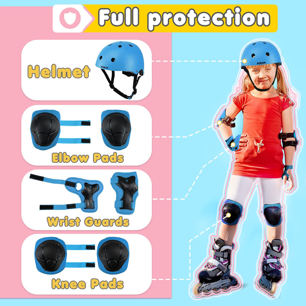 Bursun Kids Bike Helmet Ventilation & Adjustable Toddler Helmet For Ages 3-5-8-14 Kids Boys Girls Multi-Sport Helmet For Bicycle