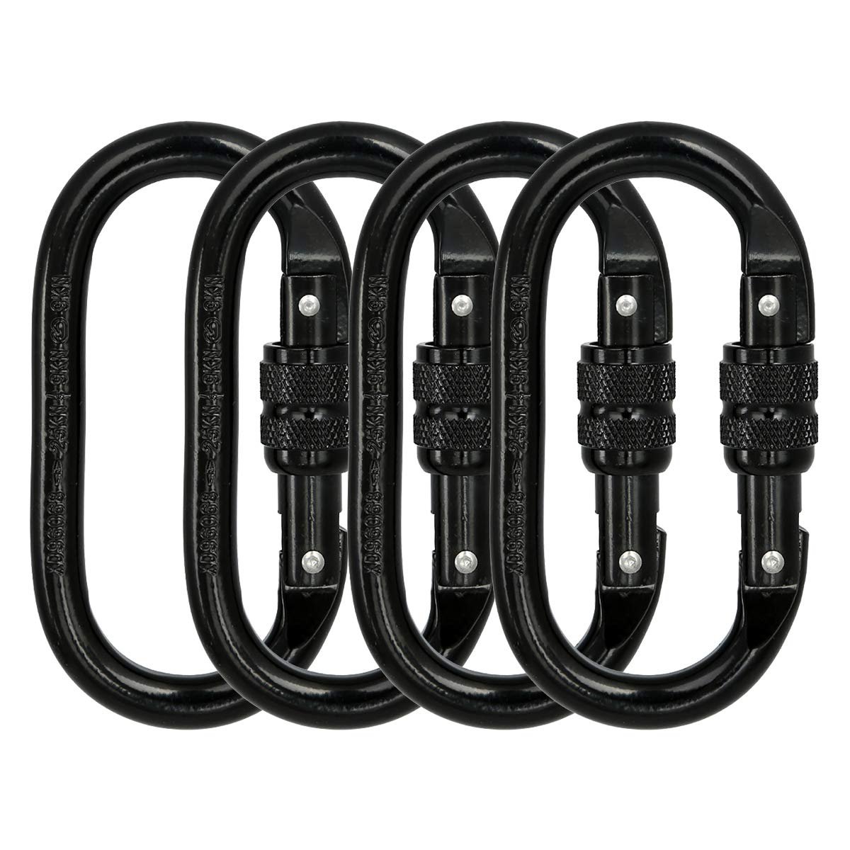 BYANG Heavy Duty Locking Climbing Carabiner Clip CE Rated 25 kN 5600 LB Rugged Terrain Approved Industrial Strength Twist Lock C