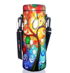 Aupet Water Bottle Carrier,Colorful Tree 500Ml Water Sport Bottle Cover Pouch Insulated Soft Sleeve Holder Case Shoulder Strap