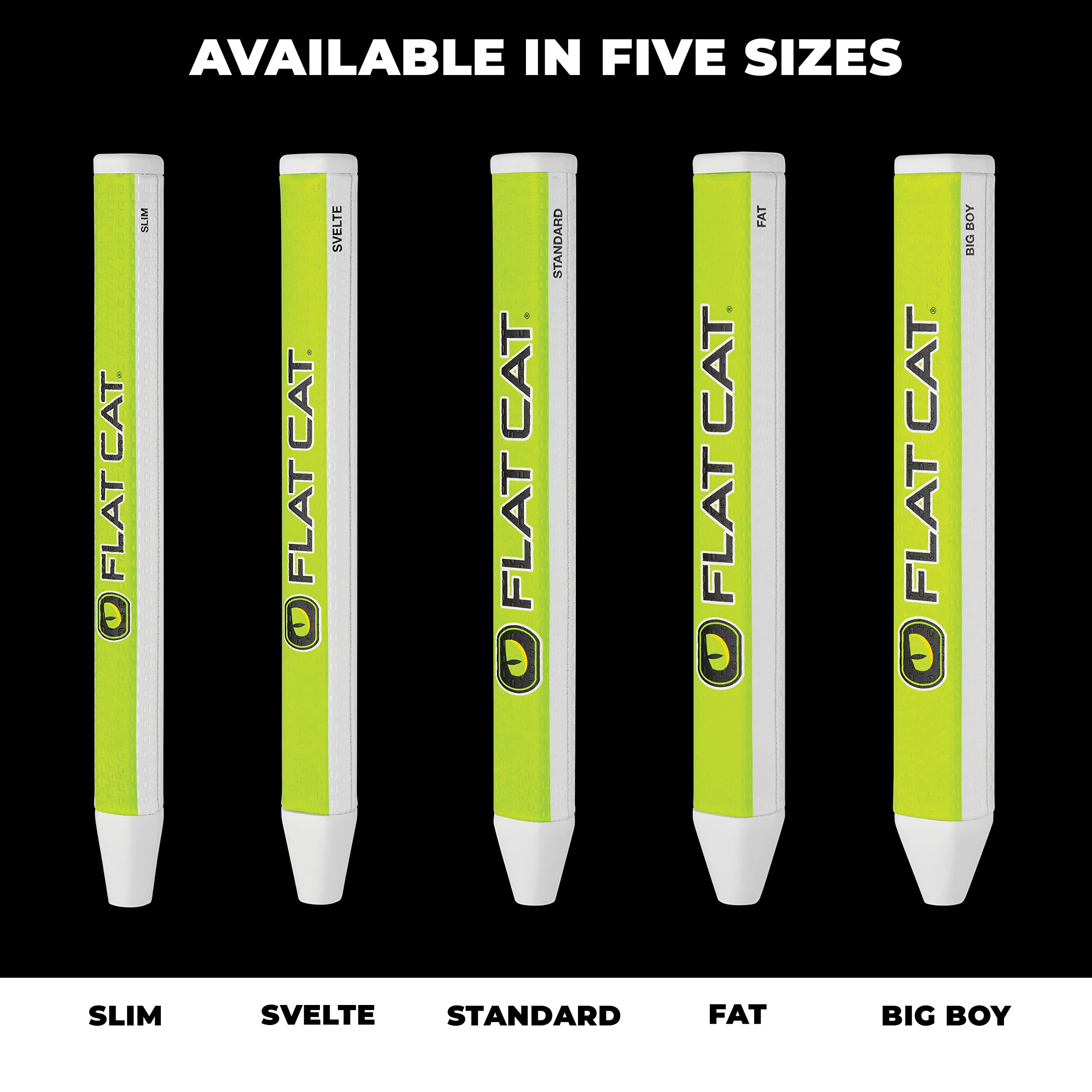 Flat Cat Original Svelte Golf Putter Grips - 1.68'' H X 1.26'' W X 12.2'' L, 1.23    Diameter, Lightweight 50G - Improve Putting