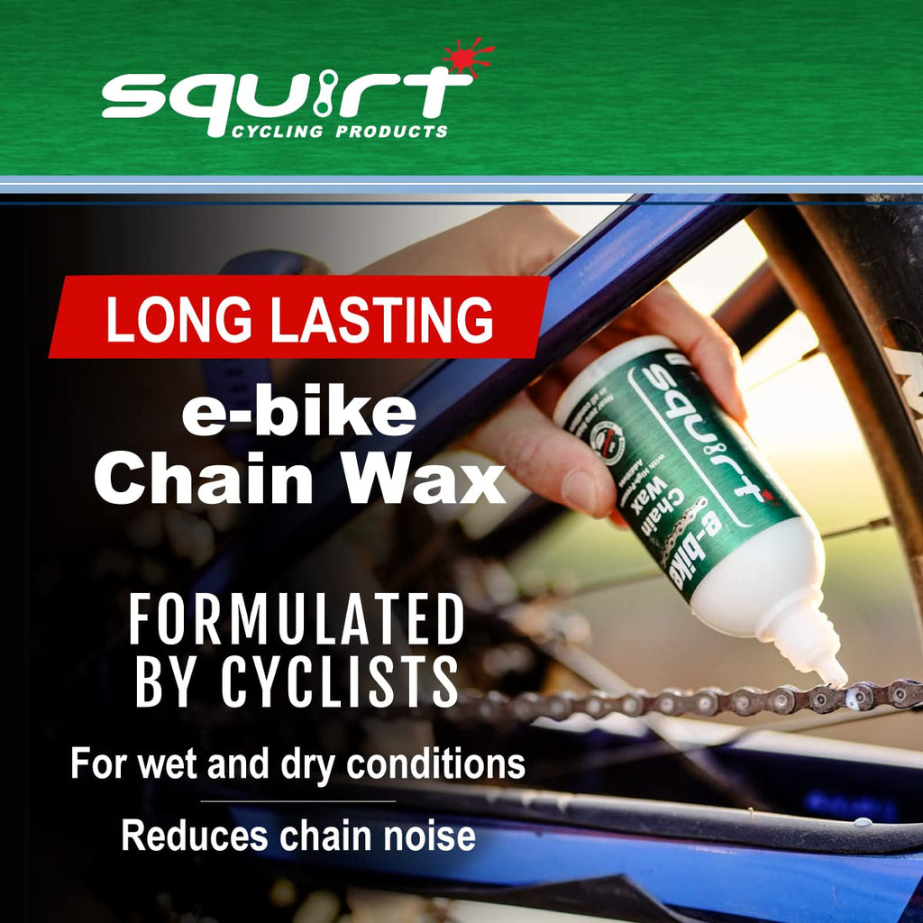 Squirt E-Bike Chain Wax With High-Pressure Additives For E-Bikes - Ebike Chain Lubricant For Wet & Dry Conditions - E Bike Chain