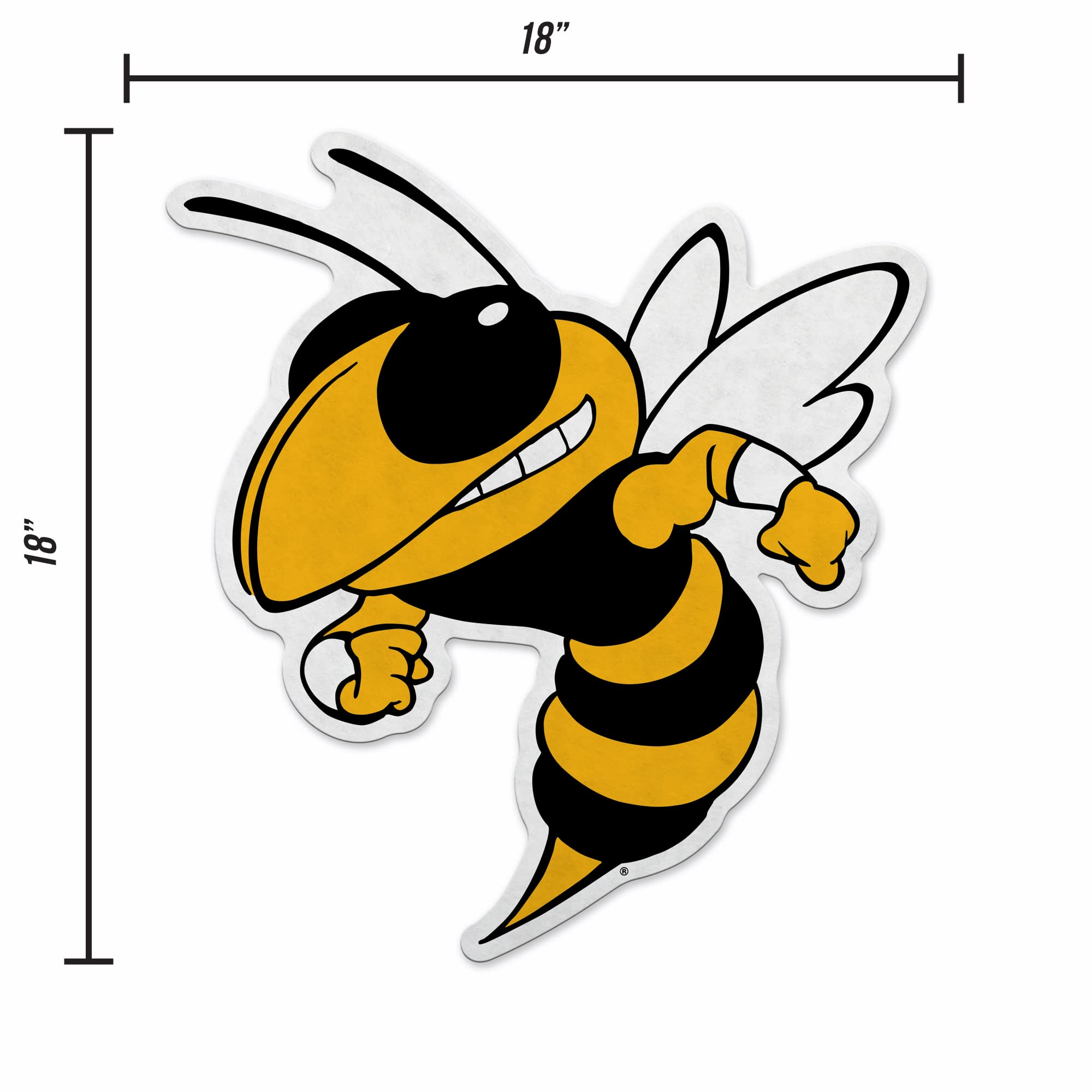 Rico Industries Ncaa Georgia Tech Yellow Jackets - Gt Mascot Shape Cut Pennant - Home And Living Room D  Cor - Soft Felt Ez To H