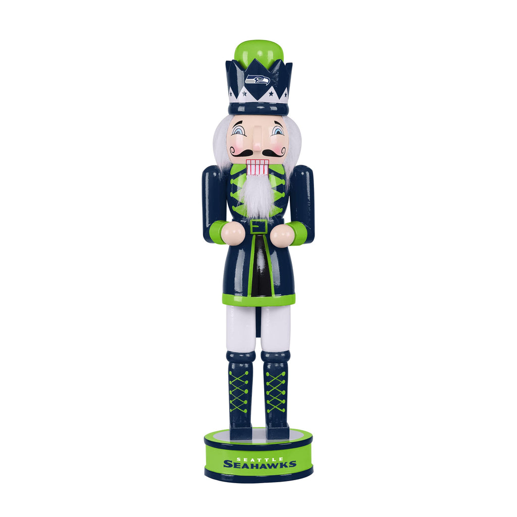 FOCO NFL Seattle Seahawks Team Logo 14 Holiday Nutcracker, Version 2, One Size