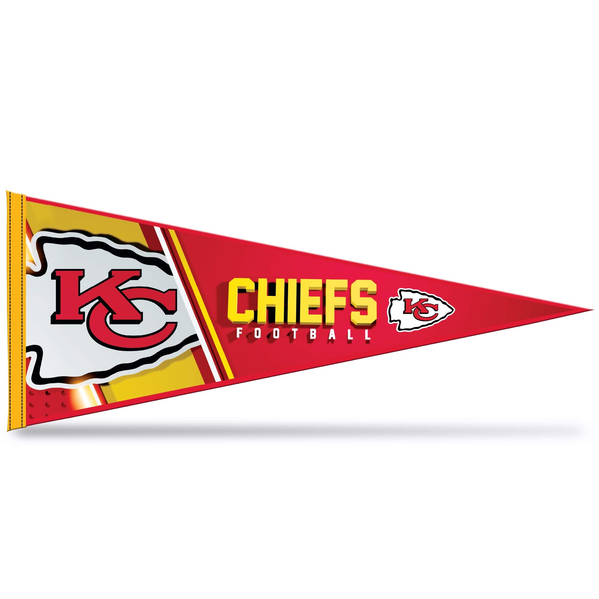 Rico Industries Nfl Football Kansas City Chiefs Primary 12'' X 30'' Felt Wall D  Cor Pennant - Great For Home/Bed Room/Man Cave