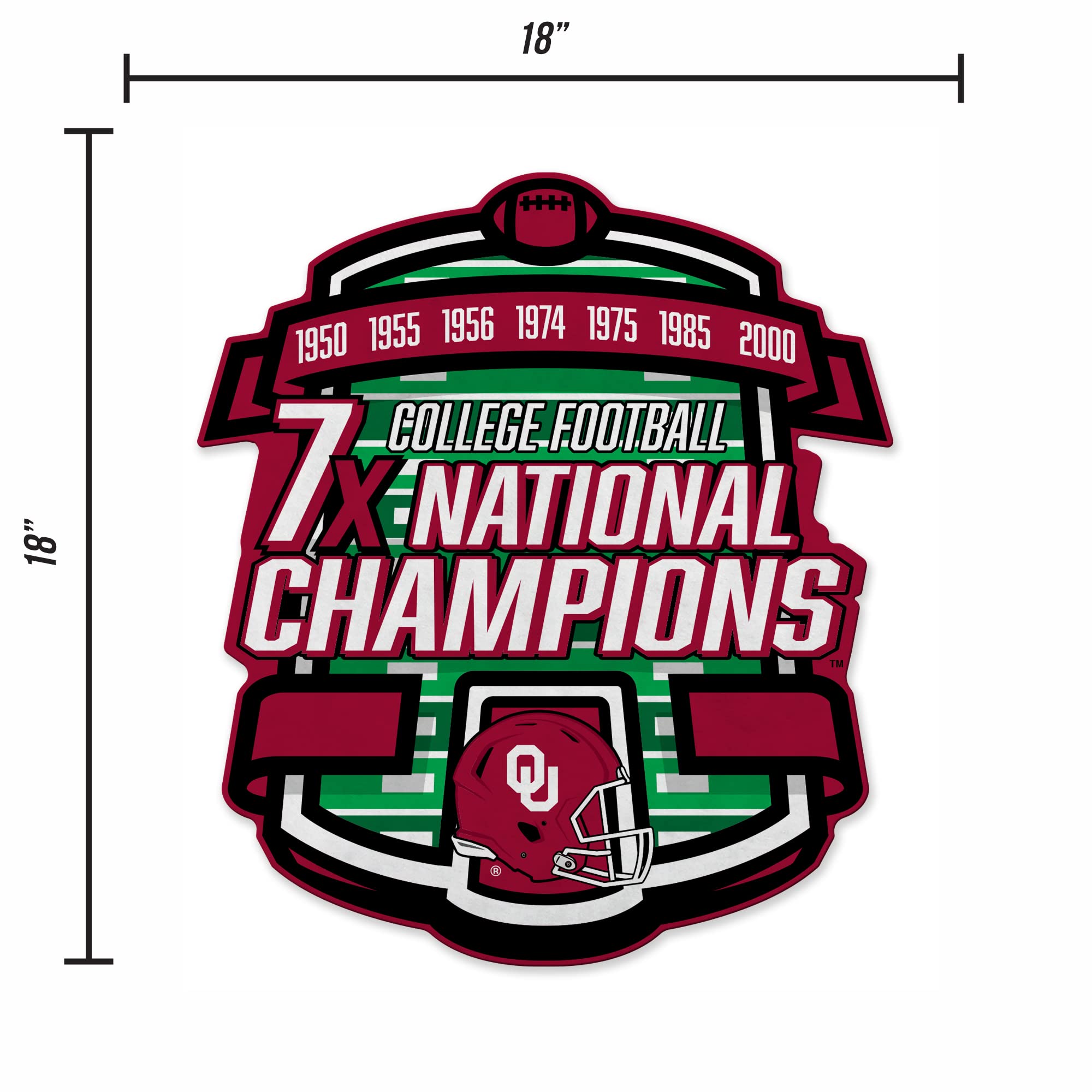 Rico Industries Ncaa Oklahoma Sooners Champ Shape Cut Pennant - Home And Living Room D  Cor - Soft Felt Ez To Hang