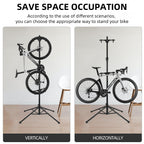 Rockbros 2 Bicycle Vertical Trailer Rack Indoor Bike Rack Gravity Wall Vertical Bike Stand Adjustable 68.11-110.2In For Road, Mt