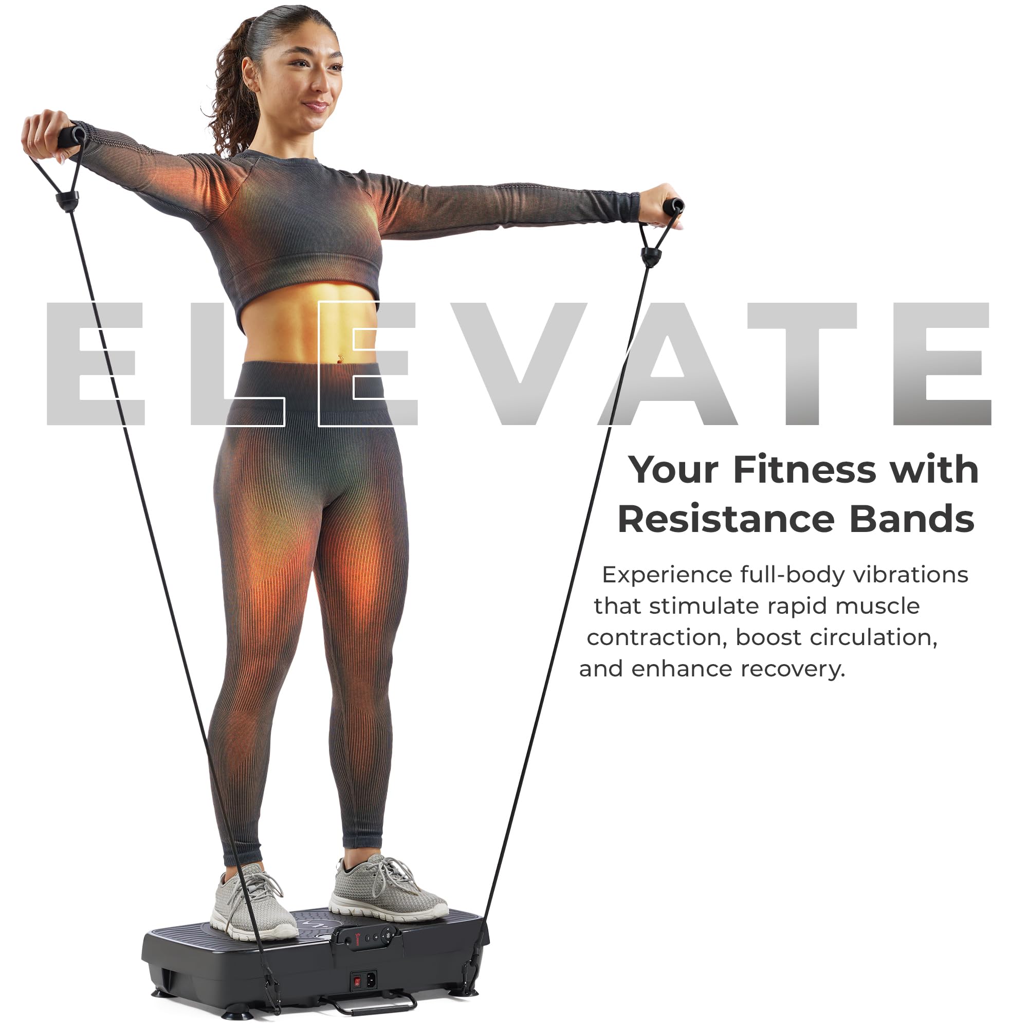 Sunny Health & Fitness Vibrating Plate Exercise Machine - Whole Body Vibration Platform for Lymphatic Drainage, Recovery & Weigh