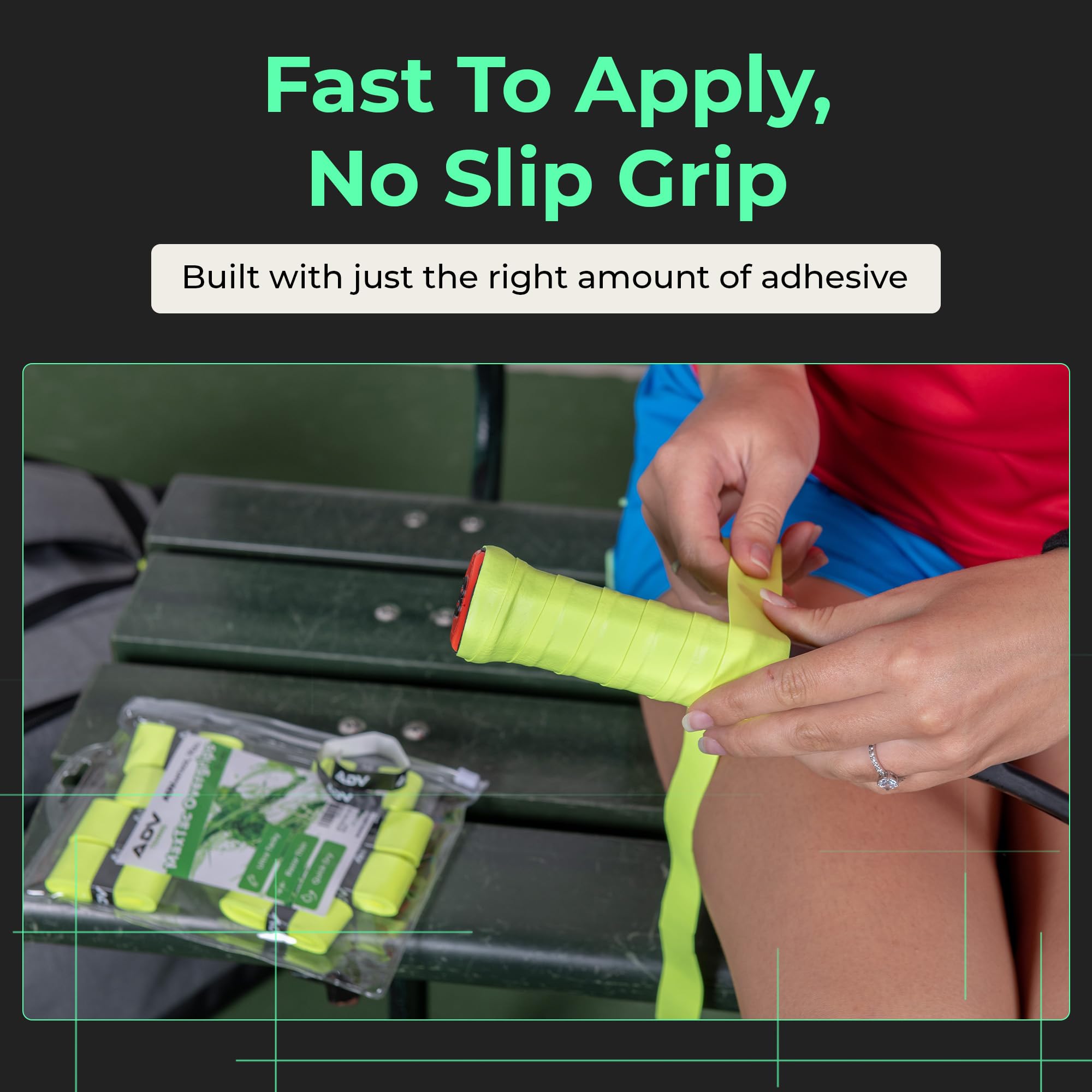 Adv Maxtac Tacky Tennis Racket Grip Tape - Extremely Sticky Tennis Overgrips - Non-Slip, Razor-Thin & Easy To Use Pro Volt Yello