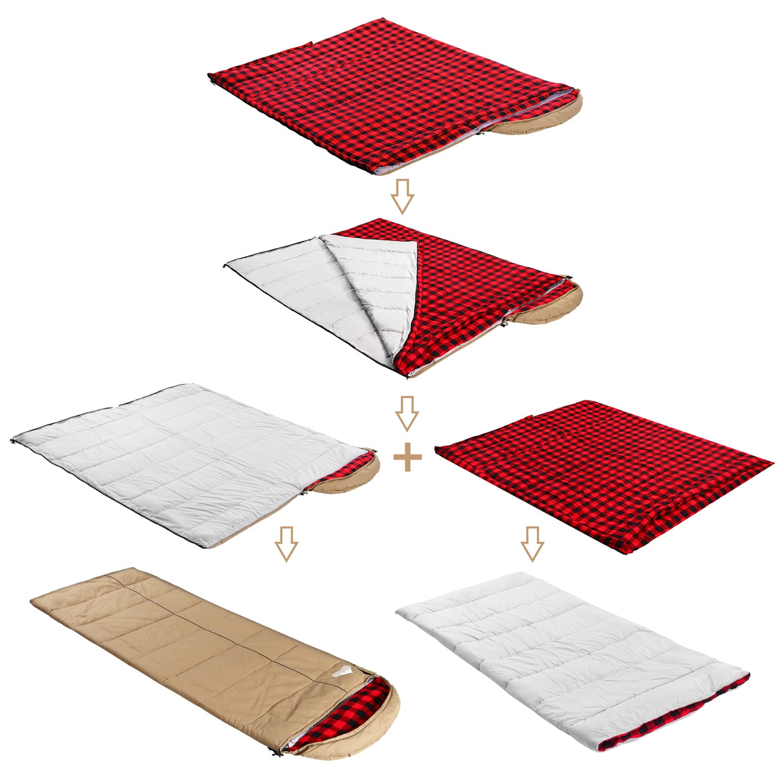 0 Degree Canvas Sleeping Bag For Fishing, Hunting, Traveling And Camping Particularly In Cold Winter Outdoor With Removable Flan