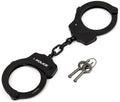 Police Handcuffs Double Lock Steel Professional Law Enforcement Heavy Duty Metal - Black