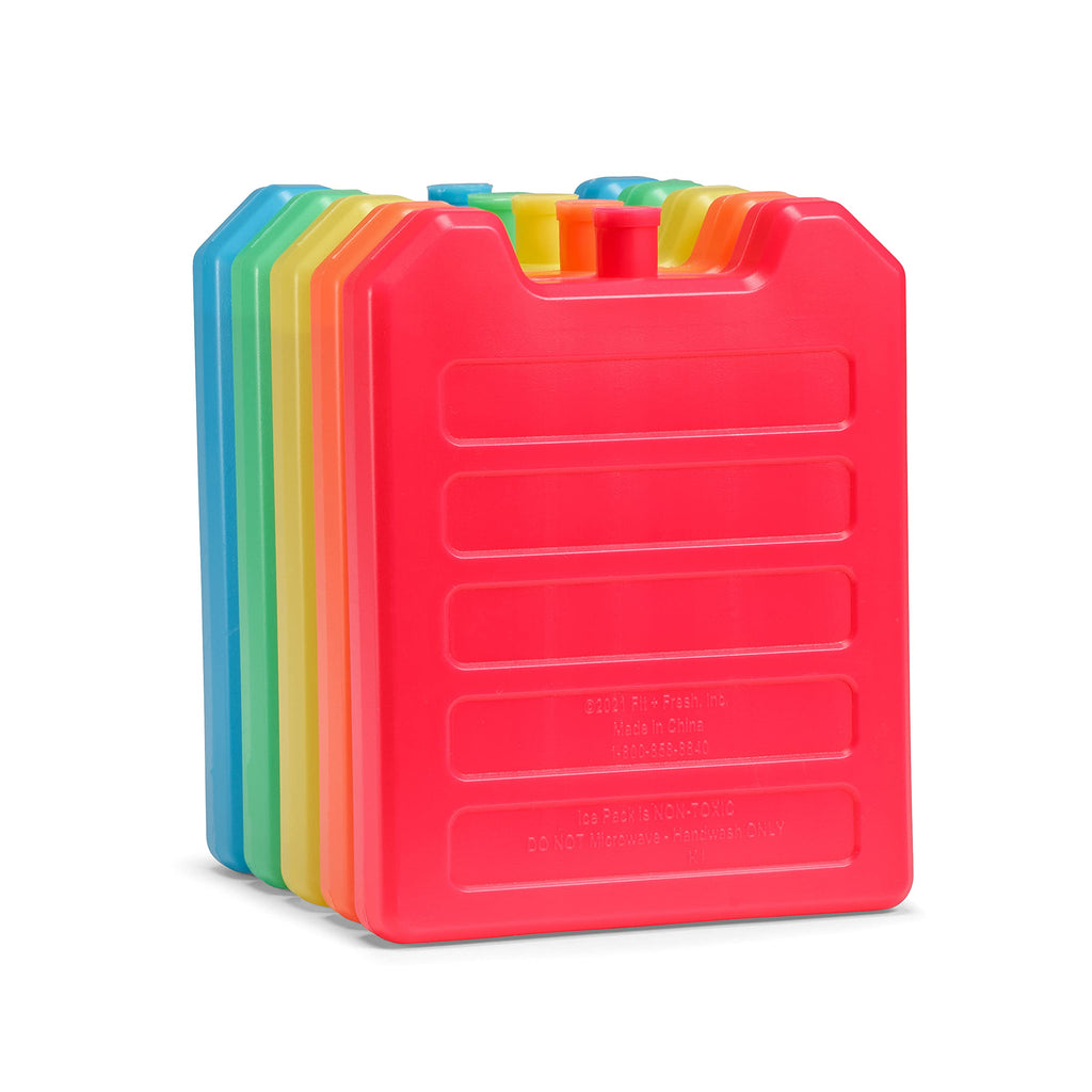 Cool Coolers By Fit + Fresh, 5 Pack Days Of The Week Ice Blocks, Compact Reusable Ice Packs For Lunch Boxes & Coolers, Multi Col