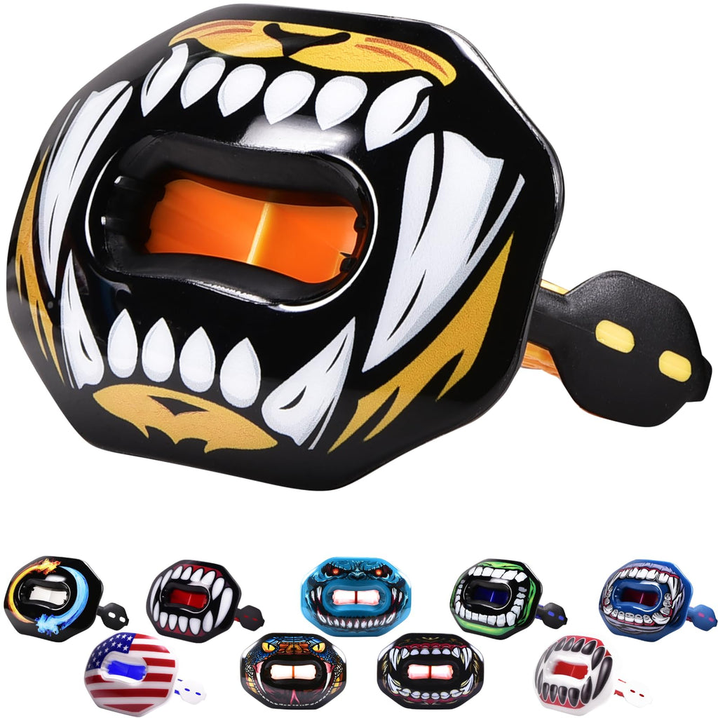 Oral Mart Football Mouth Guard (Tiger Bite) - Lip Guard Mouthpiece - Football Mouthguard Pacifier Protector With Detachable Stra