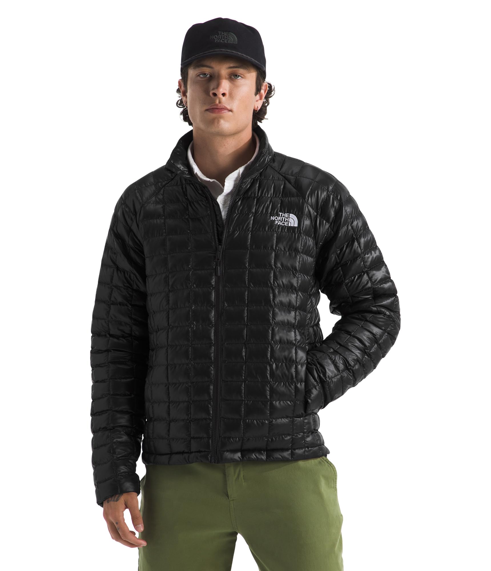 The North Face Mens ThermoBall Insulated Jacket (Standard & Big Size) - Wind & Water Resistant, Secure Zip Pockets, TNF Black, 