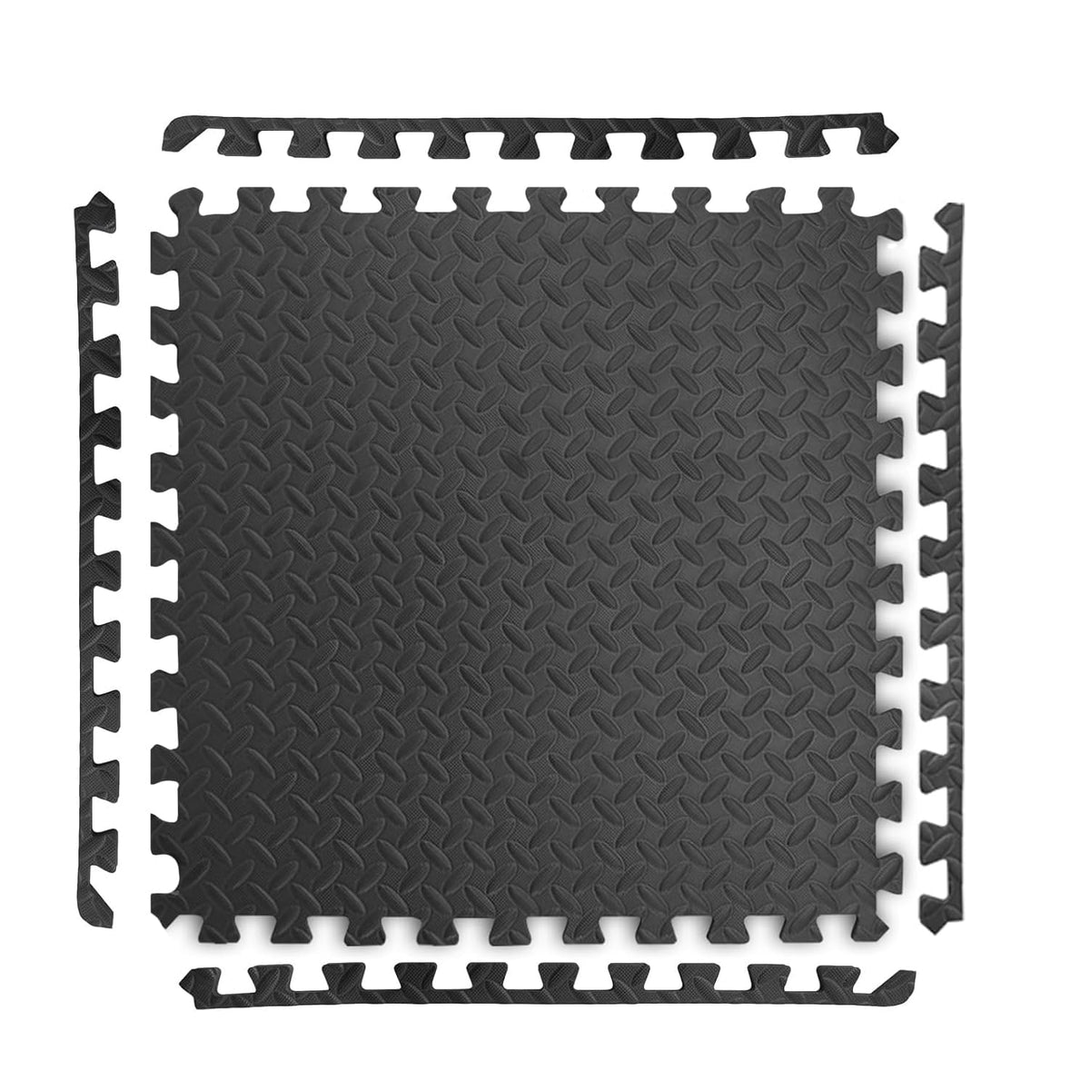 Xtrim Puzzle Exercise Mat (1 Tiles & 4 Borders,4 Sq.Ft. Area) HighDensity Eva Foam Mat,Interlocking Tiles,Shock Proof,Protectiv