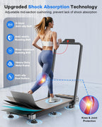 Foldable Treadmill With 10% Incline Upgrade 3.5Hp Low Noise Walking Pad Treadmill With Handle Bar Rayspace 4 In 1 Portable Under