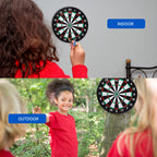 Gse 18'' Dartboard Game Set With Six 17G Steel Tip Darts, 2-In-1 Double Sided Bound Paper Baseball And Dart Board Games Set, Exc