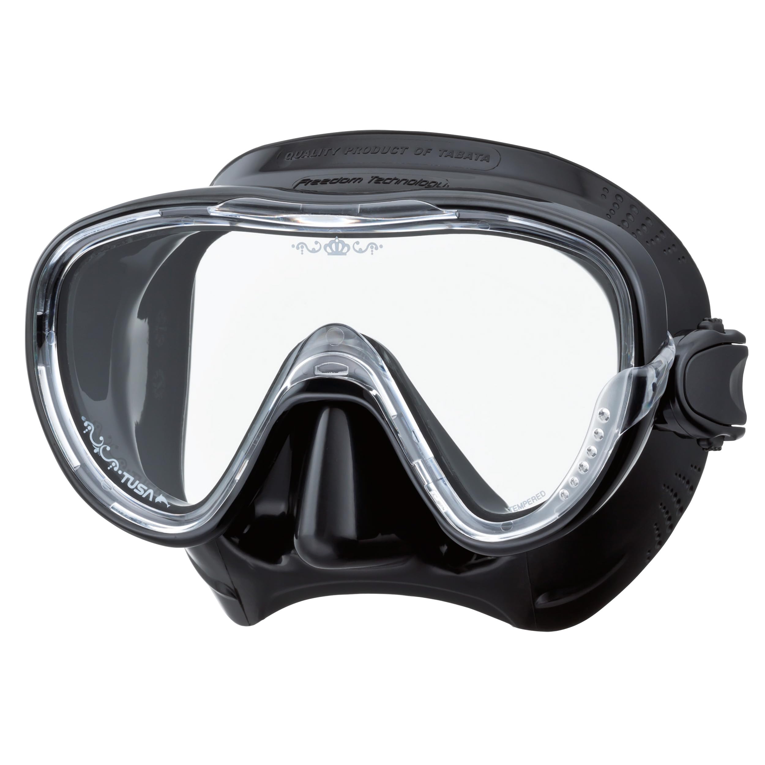 TUSA M-1002 Freedom Tina Scuba Diving Mask, Black/Black
