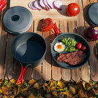 Alocs Camping Cookware, Compact/Lightweight/Durable Camping Pots And Pans Set, Camping Cooking Set For Outdoor Backpacking Campi
